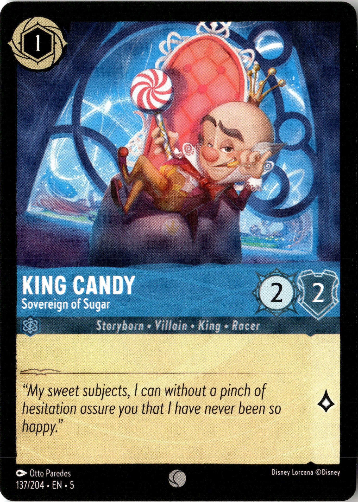 2024 Disney Lorcana En 5 King Candy graded slab
