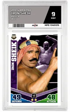 2010 SLAM ATTAX MAYHEM #NNO IRON SHEIK MPE 9 MINT — graded card up for auction