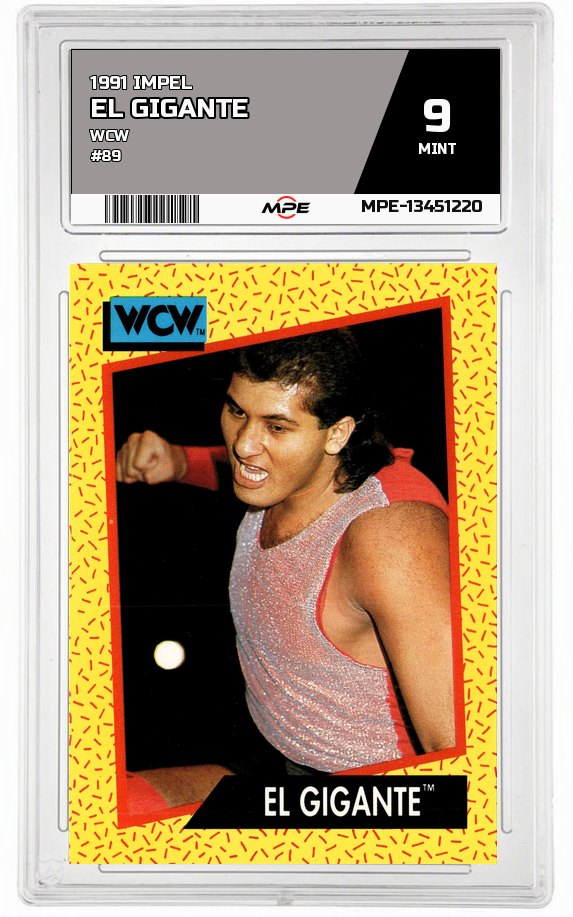 1991 IMPEL WCW #89 EL GIGANTE MPE 9 MINT — graded card auctioned from the MPE vault