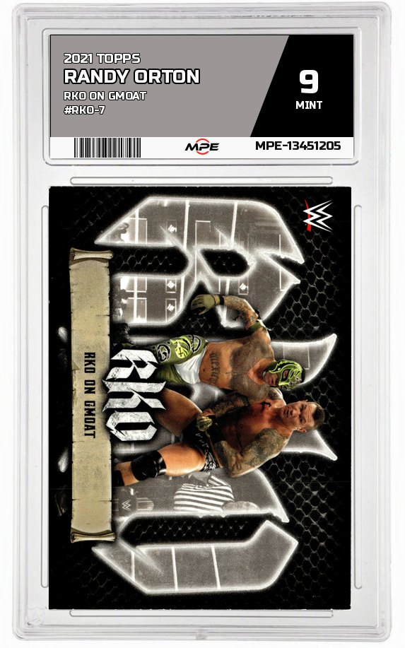 2021 TOPPS RKO ON GMOAT #RKO-7 RANDY ORTON MPE 9 MINT — graded card auctioned from the MPE vault