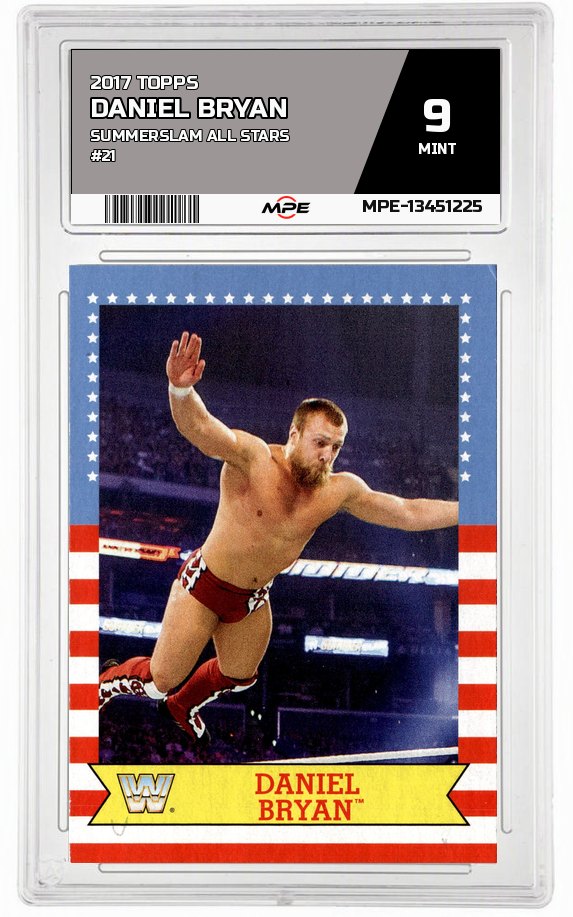 2017 TOPPS SUMMERSLAM ALL STARS #21 DANIEL BRYAN MPE 9 MINT — graded card auctioned from the MPE vault