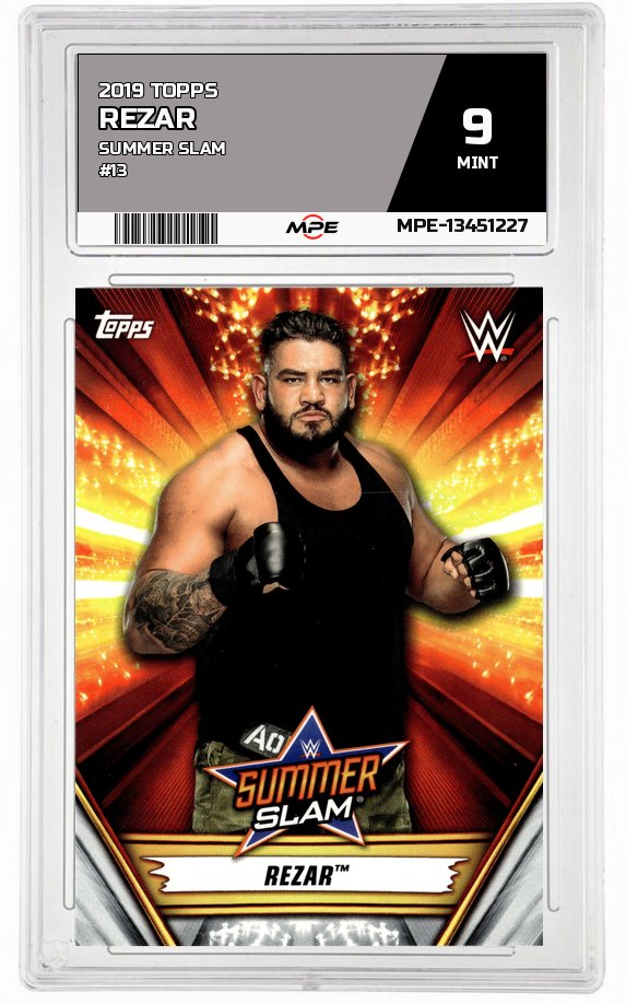 2019 TOPPS SUMMER SLAM #13 REZAR MPE 9 MINT — graded card auctioned from the MPE vault