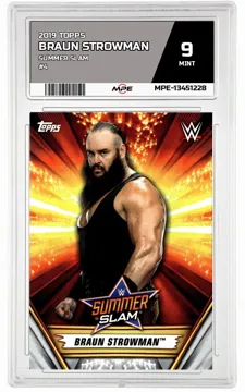2019 TOPPS SUMMER SLAM #4 BRAUN STROWMAN MPE 9 MINT — graded card up for auction