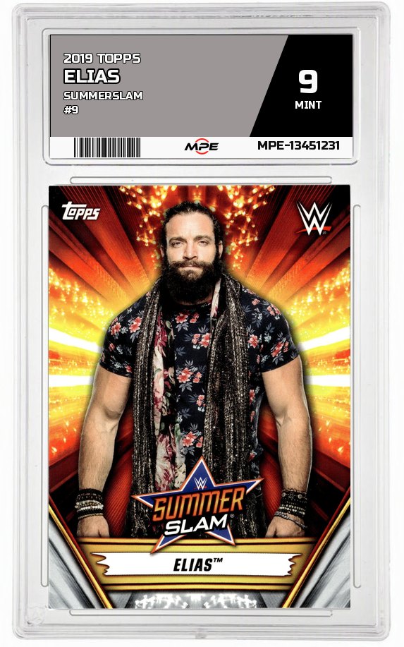 2019 TOPPS SUMMERSLAM #9 ELIAS MPE 9 MINT — graded card auctioned from the MPE vault