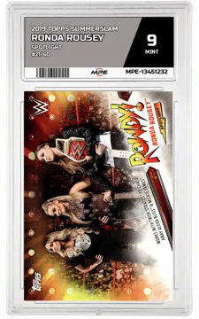 2019 TOPPS SUMMERSLAM SPOTLIGHT #21/40 RONDA ROUSEY MPE 9 MINT — graded card up for auction