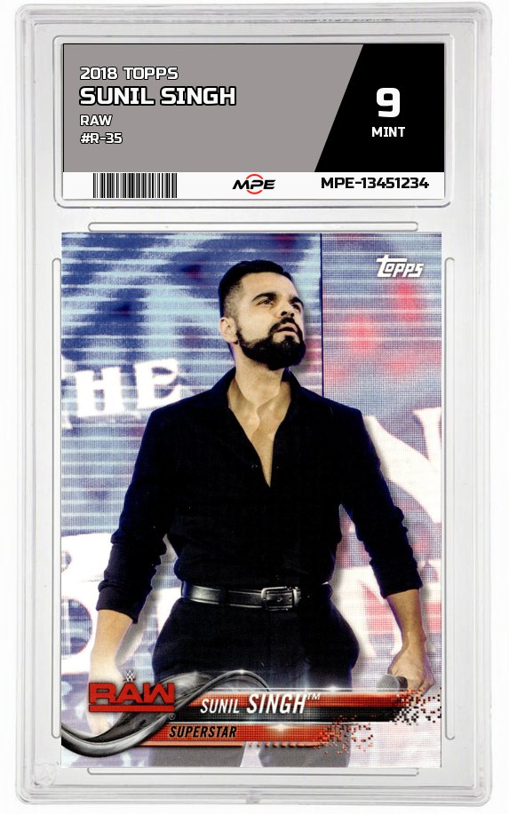 2018 TOPPS RAW #R-35 SUNIL SINGH MPE 9 MINT — graded card auctioned from the MPE vault