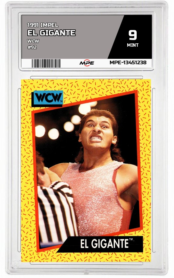 1991 IMPEL WCW #92 EL GIGANTE MPE 9 MINT — graded card auctioned from the MPE vault