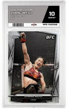 2026 TOPPS CHROME UFC-REFRACTOR #20 ZHANG WEILI MPE 10 GEM/MT — graded card up for auction