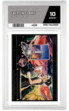 2025 CAITLIN CLARK CHRON STATE OF THE ART #90 CAITLIN CLARK MPE 10 GEM/MT — graded card up for auction