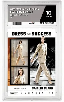2025 CAITLIN CLARK CHRON DRESS FOR SUCCESS #67 CAITLIN CLARK MPE 10 GEM/MT — graded card up for auction