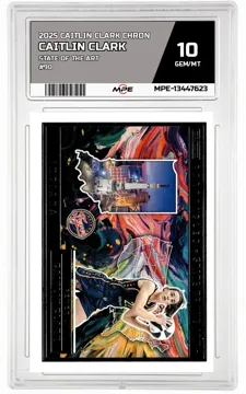 2025 CAITLIN CLARK CHRON STATE OF THE ART #90 CAITLIN CLARK MPE 10 GEM/MT — graded card up for auction