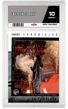 2025 CAITLIN CLARK CHRON #57 CAITLIN CLARK MPE 10 GEM/MT — graded card up for auction