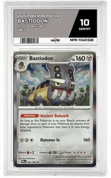 2026 POKEMON PBL EN Pitch Black-HOLO #062 BASTIODON MPE 10 GEM/MT — graded card up for auction