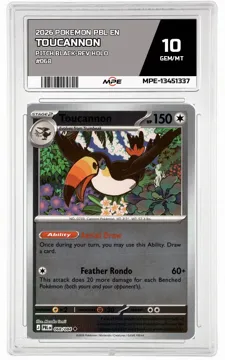 2026 POKEMON PBL EN Pitch Black-REV HOLO #068 TOUCANNON MPE 10 GEM/MT — graded card up for auction