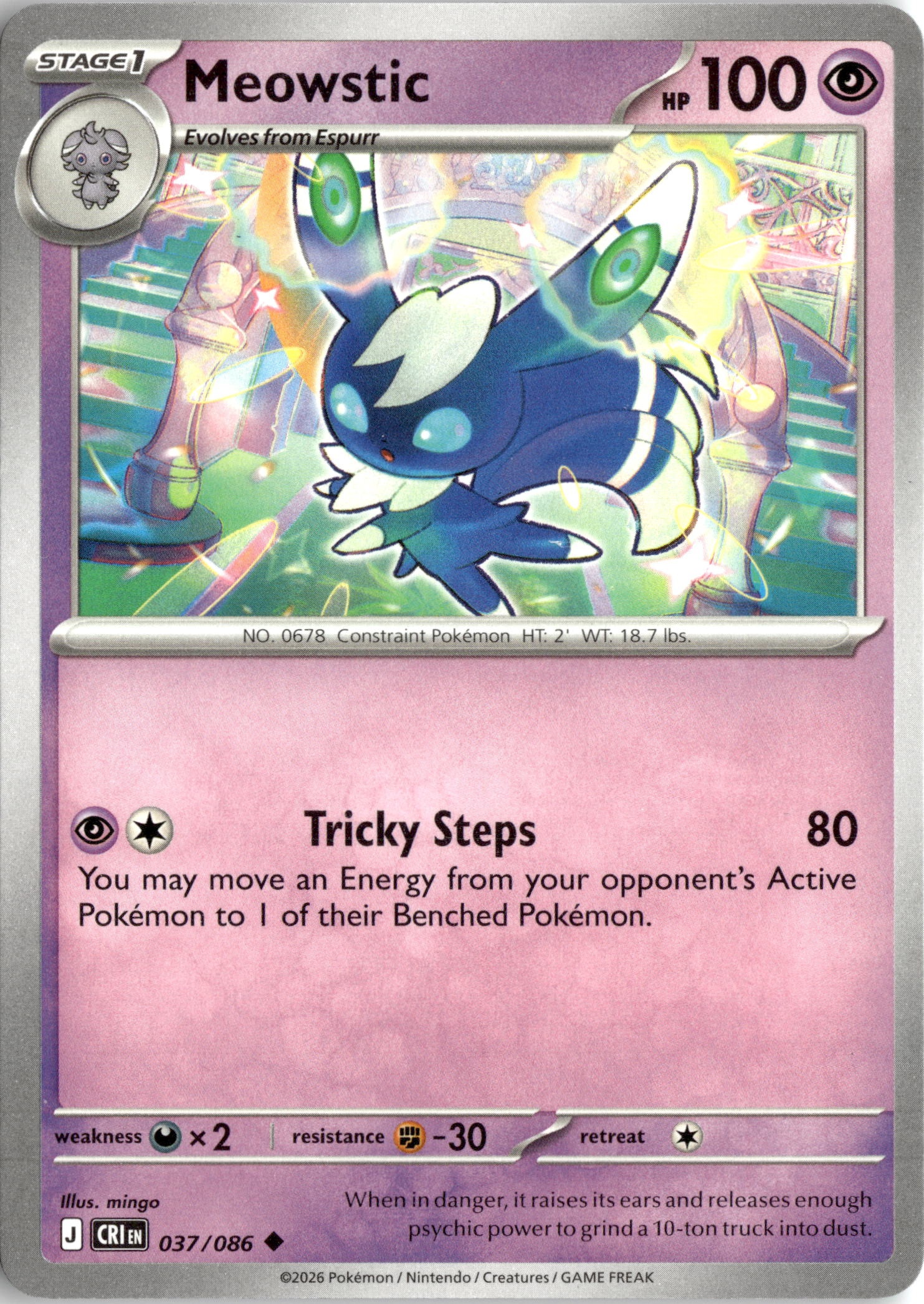 2026 Pokemon Cri En Meowstic graded slab