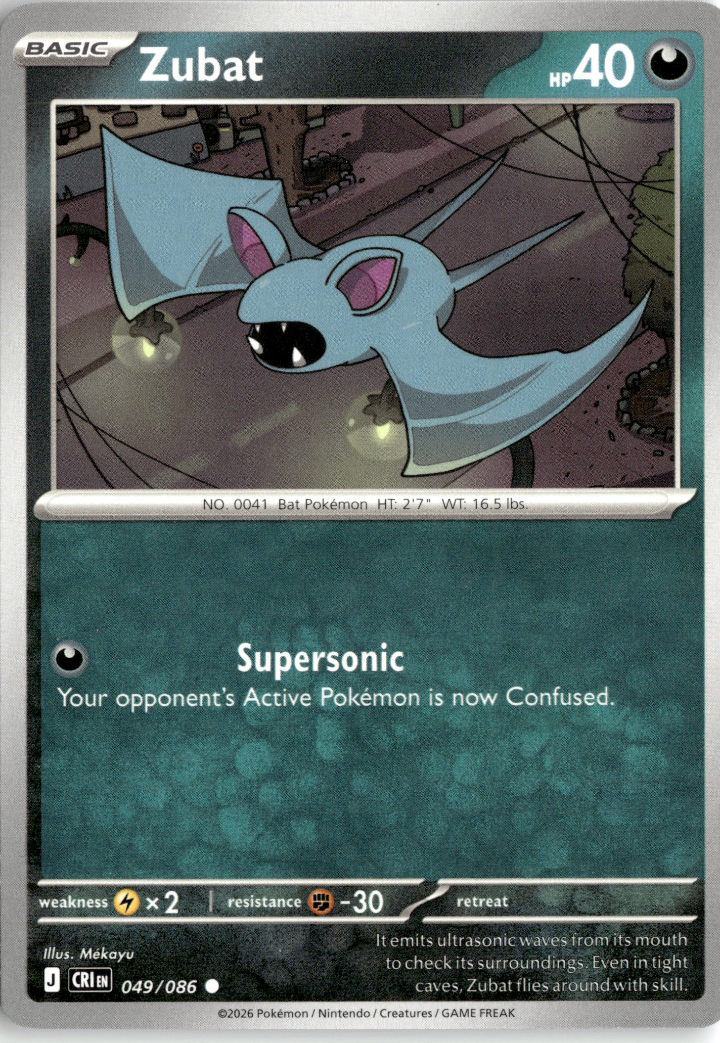 2026 Pokemon Cri En Zubat graded slab