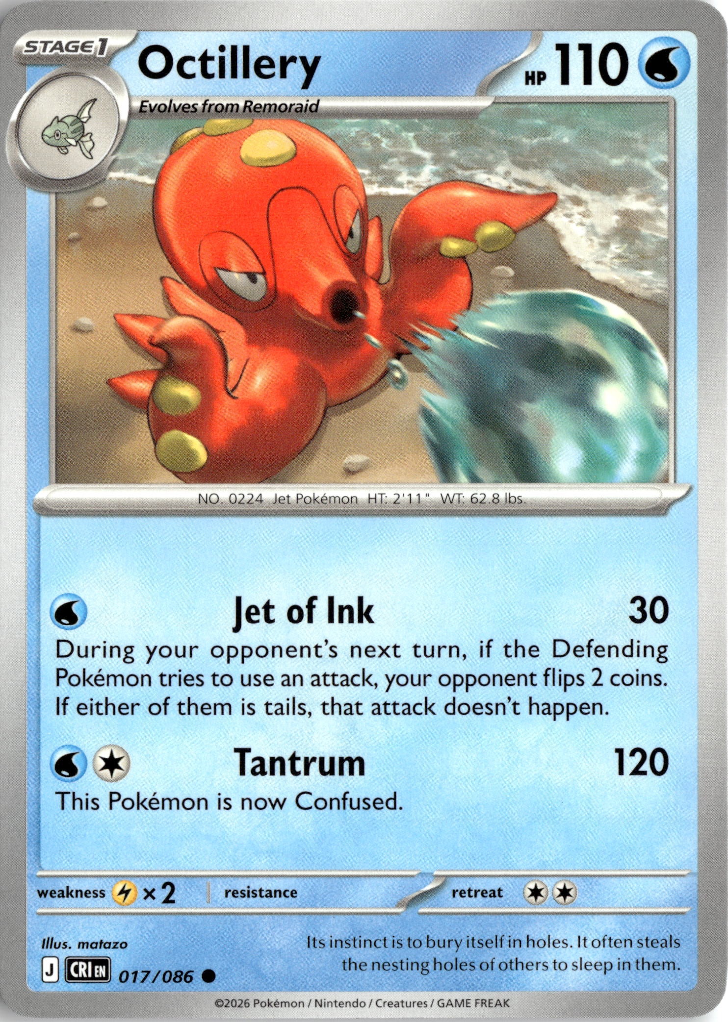 2026 Pokemon Cri En Octillery graded slab