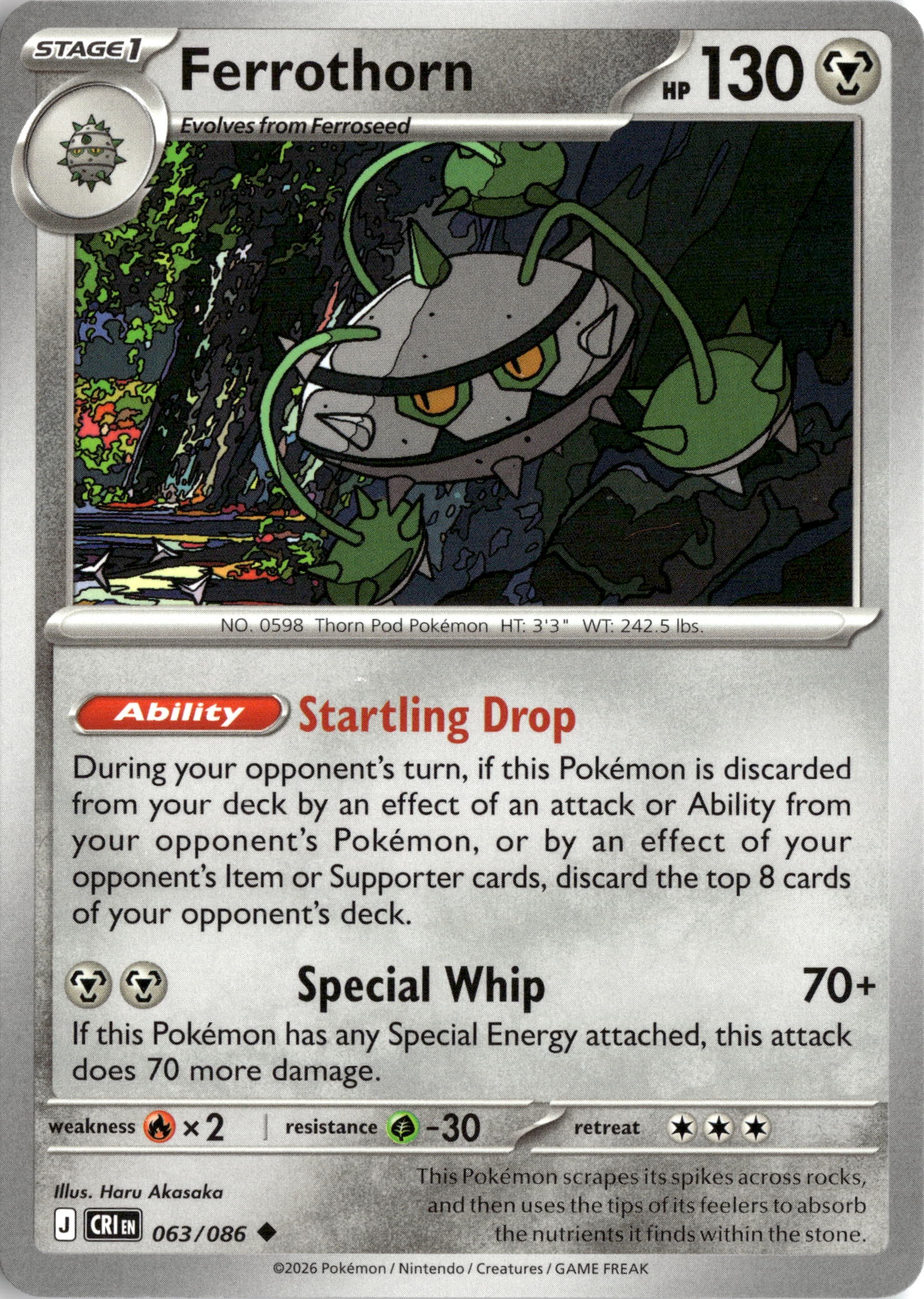 2026 Pokemon Cri En Ferrothorn graded slab