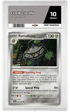 2026 POKEMON CRI EN Chaos Rising #063 Ferrothorn MPE 10 GEM/MT — graded card up for auction