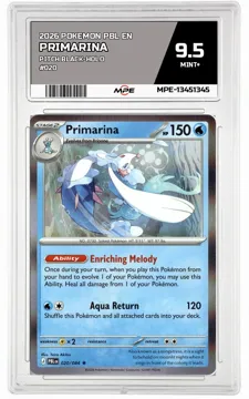 2026 POKEMON PBL EN Pitch Black-HOLO #020 PRIMARINA MPE 9.5 MINT+ — graded card up for auction