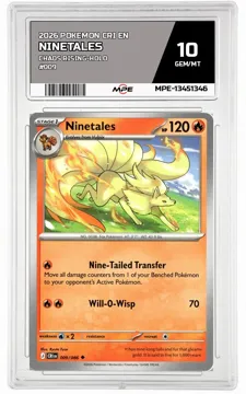 2026 POKEMON CRI EN Chaos Rising-HOLO #009 Ninetales MPE 10 GEM/MT — graded card up for auction