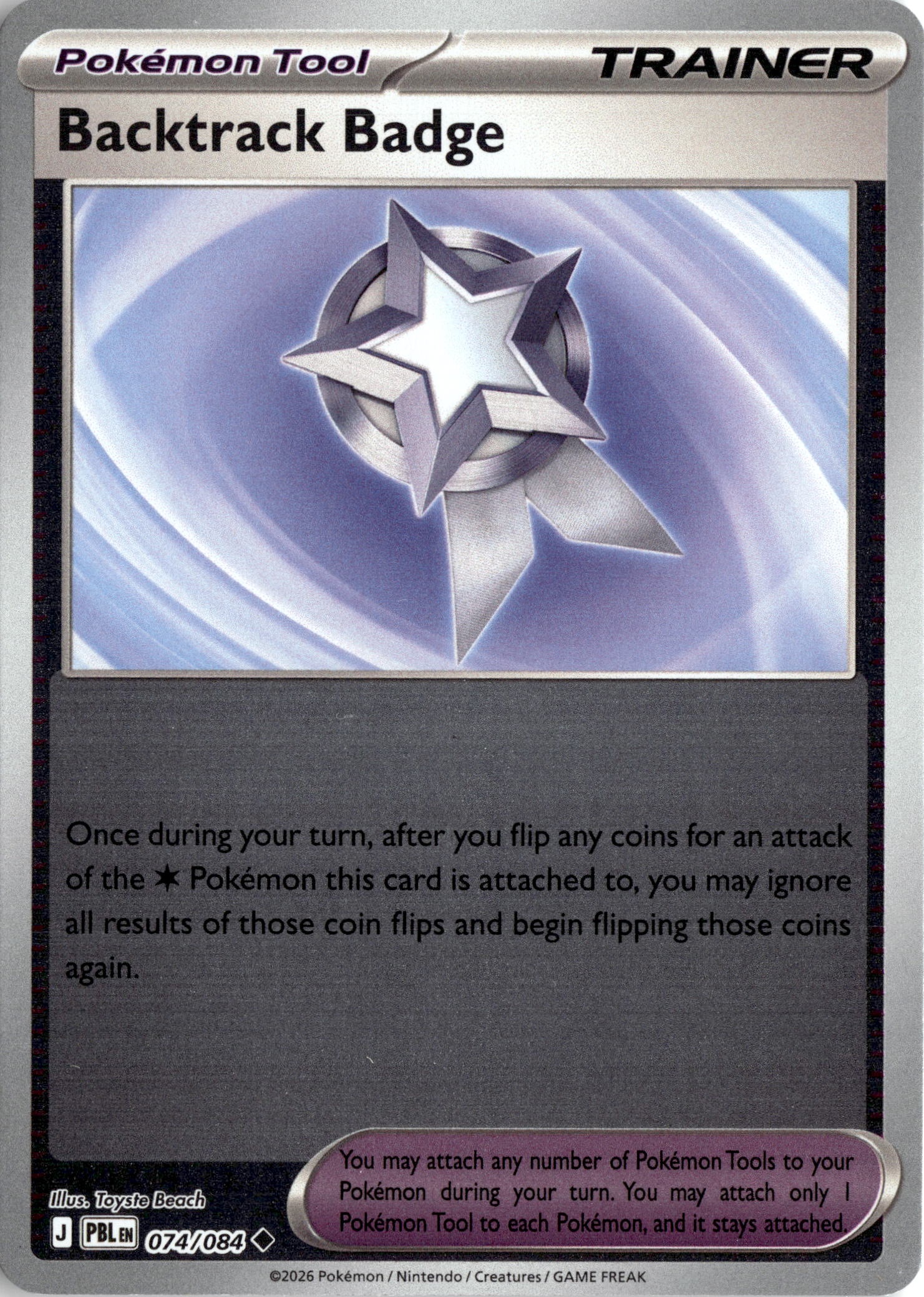 2026 Pokemon Pbl En Backtrack Badge graded slab
