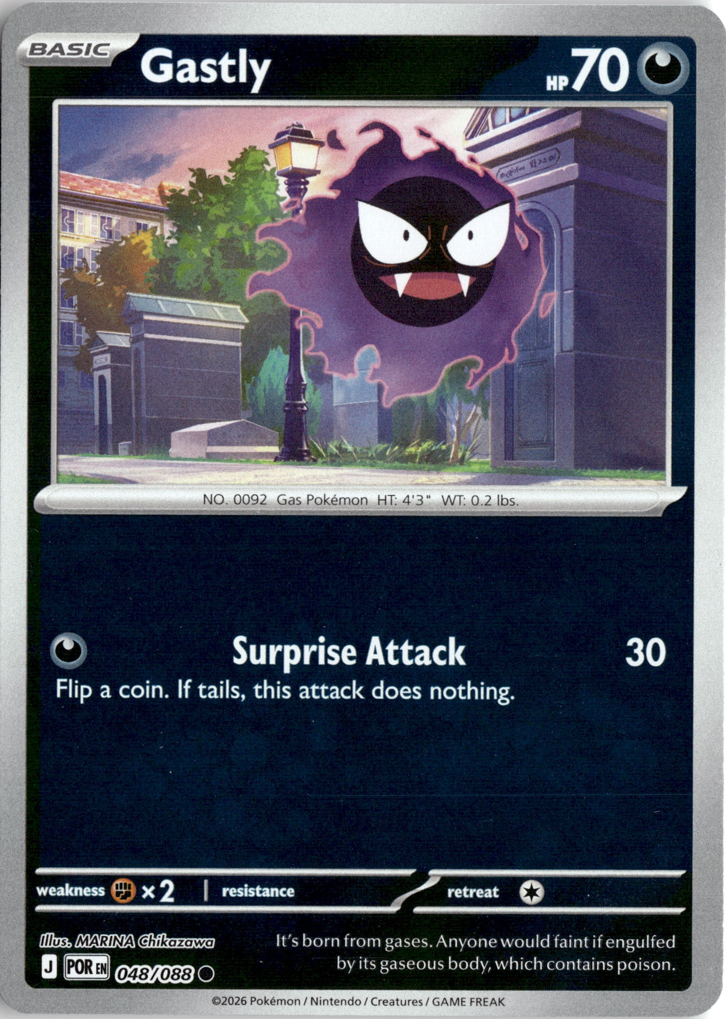 2026 Pokemon Por En Gastly graded slab