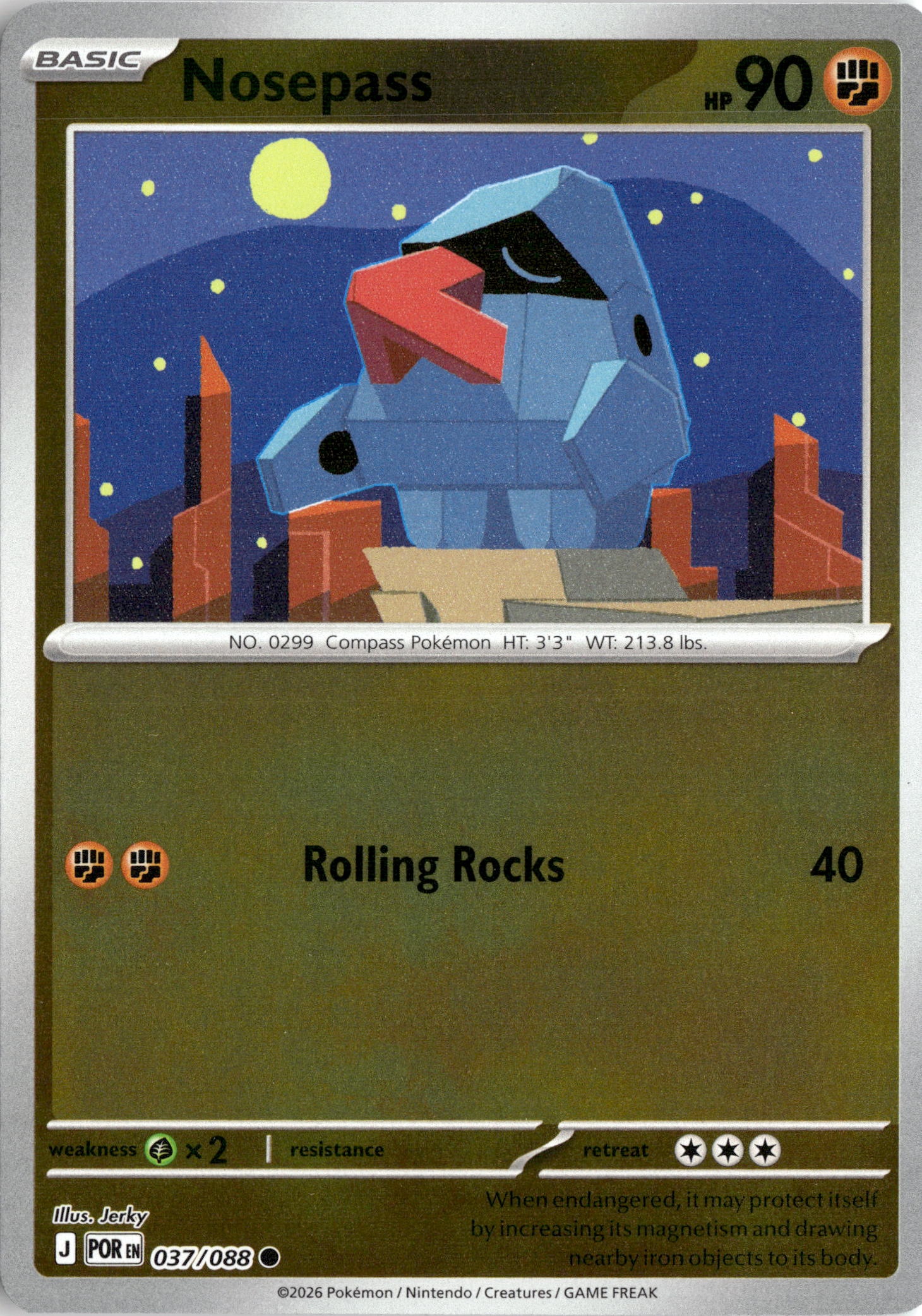 2026 Pokemon Por En Nosepass graded slab