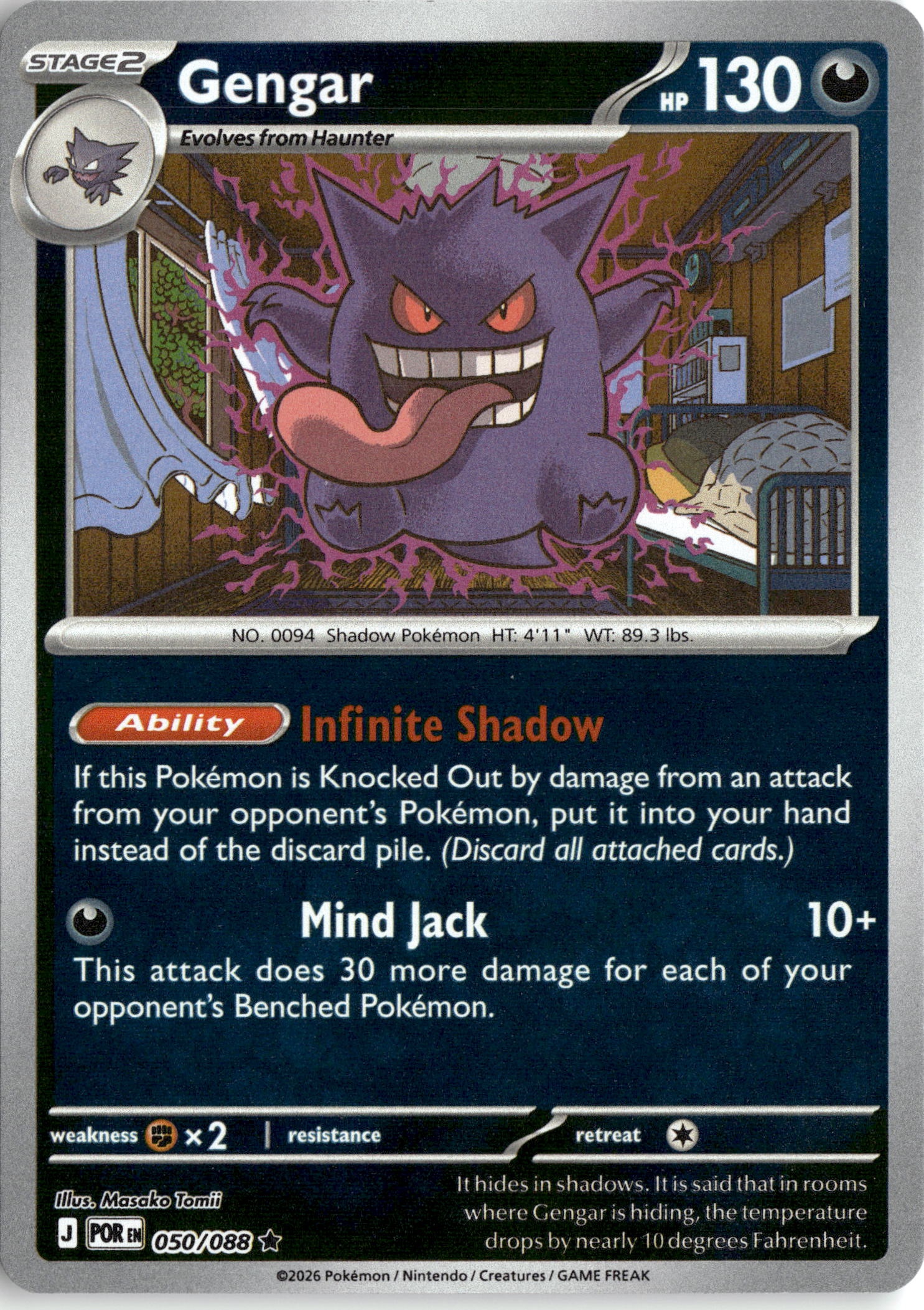 2026 Pokemon Por En Gengar graded slab