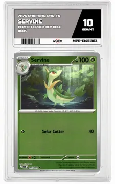 2026 POKEMON POR EN Perfect Order-REV HOLO #005 SERVINE MPE 10 GEM/MT — graded card up for auction