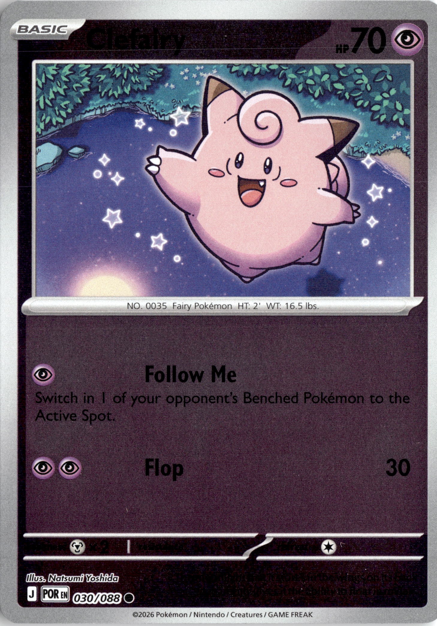 2026 Pokemon Por En Clefairy graded slab