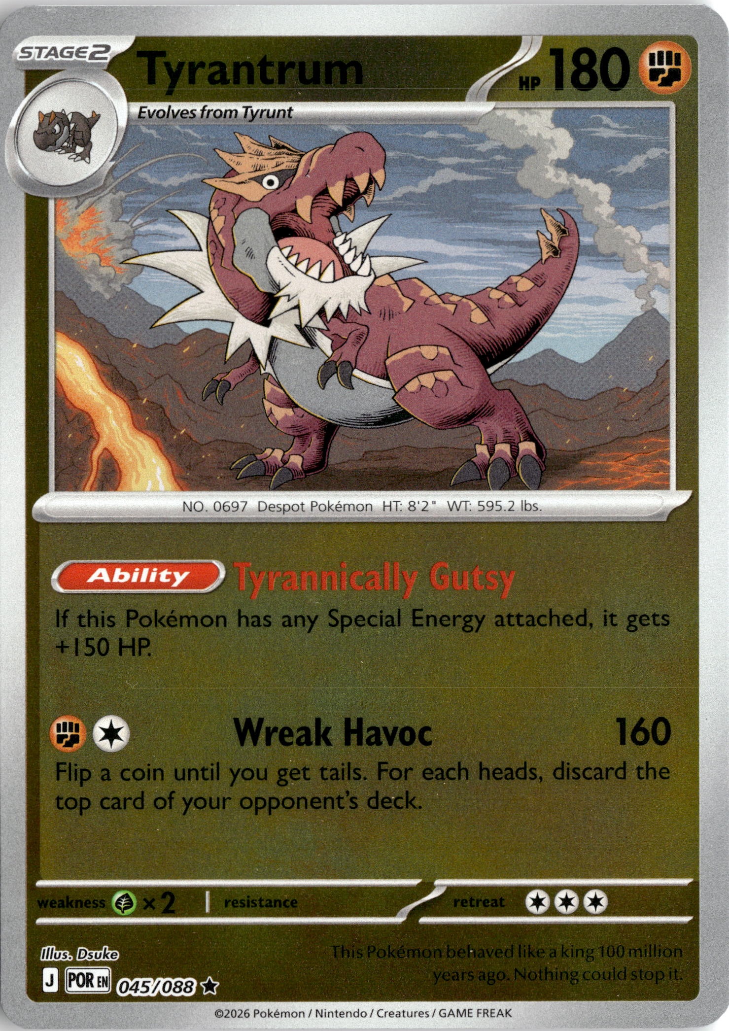2026 Pokemon Por En Tyrantrum graded slab