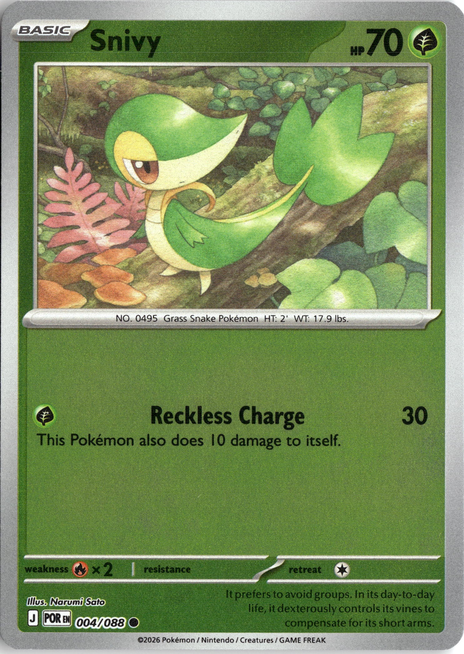 2026 Pokemon Por En Snivy graded slab