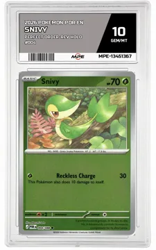 2026 POKEMON POR EN Perfect Order-REV HOLO #004 Snivy MPE 10 GEM/MT — graded card up for auction