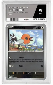 2026 POKEMON POR EN Perfect Order-REV HOLO #066 FLETCHLING MPE 9 MINT — graded card up for auction