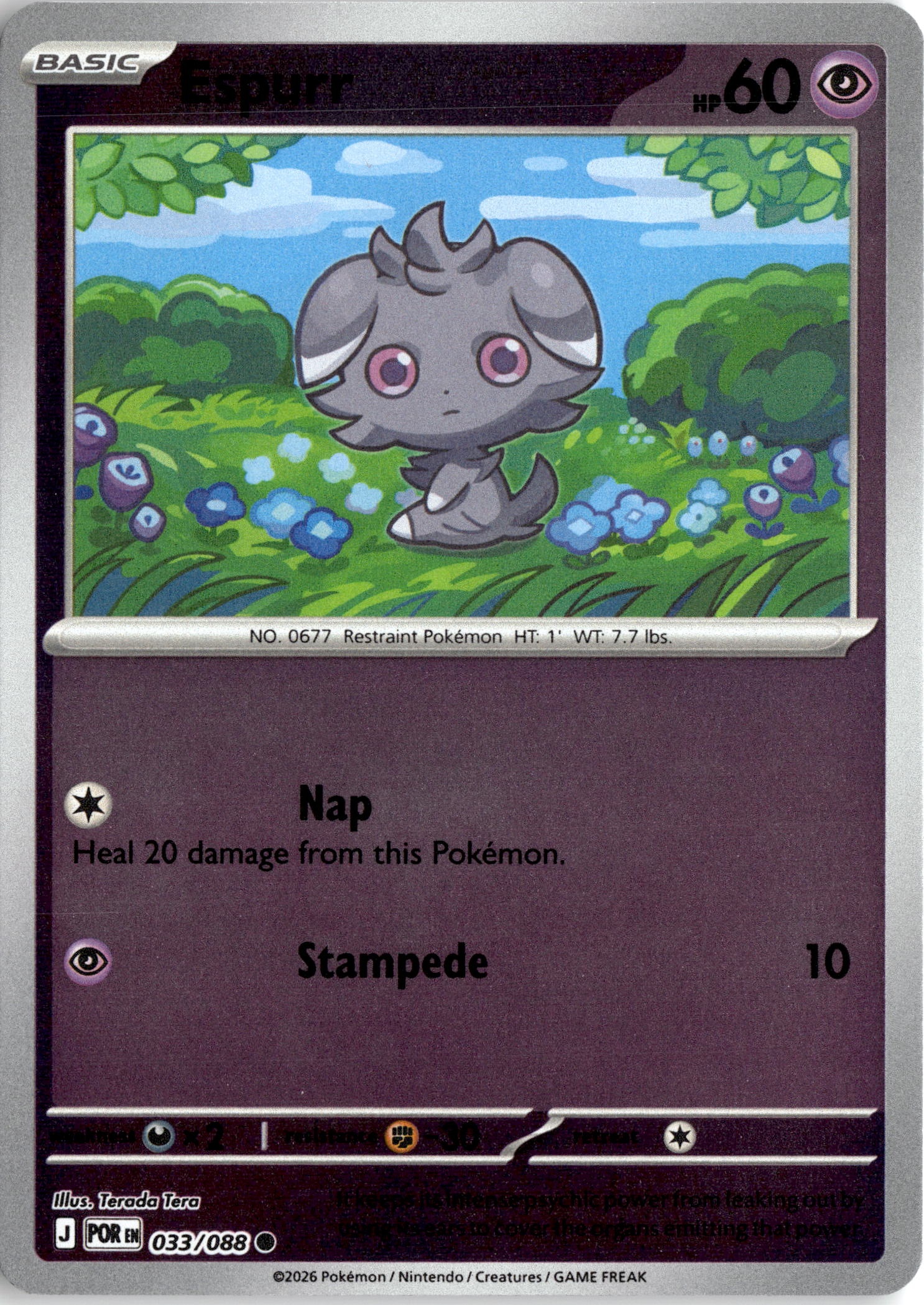 2026 Pokemon Por En Espurr graded slab