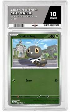 2026 POKEMON POR EN Perfect Order-REV HOLO #007 SCATTERBUG MPE 10 GEM/MT — graded card up for auction