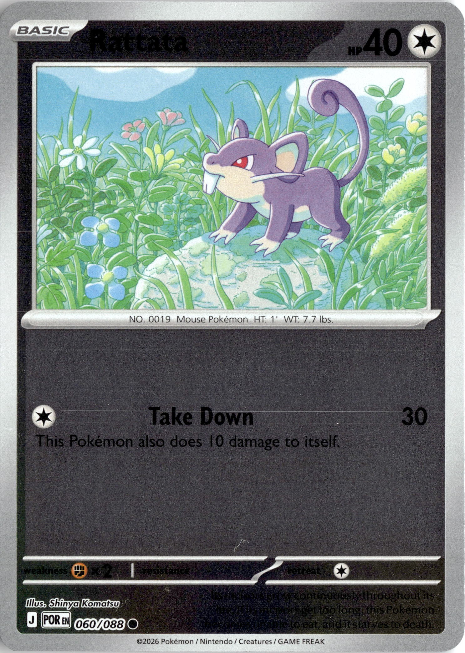 2026 Pokemon Por En Rattata graded slab