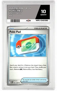 2026 POKEMON POR EN Perfect Order #081 Poké Pad MPE 10 GEM/MT — graded card up for auction