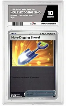 2026 POKEMON POR EN Perfect Order-REV HOLO #074 Hole-Digging Shovel MPE 10 GEM/MT — graded card up for auction