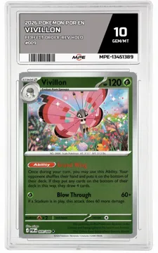 2026 POKEMON POR EN Perfect Order-REV HOLO #009 Vivillon MPE 10 GEM/MT — graded card up for auction