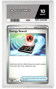 2026 POKEMON POR EN Perfect Order #072 ENERGY SEARCH MPE 10 GEM/MT — graded card up for auction