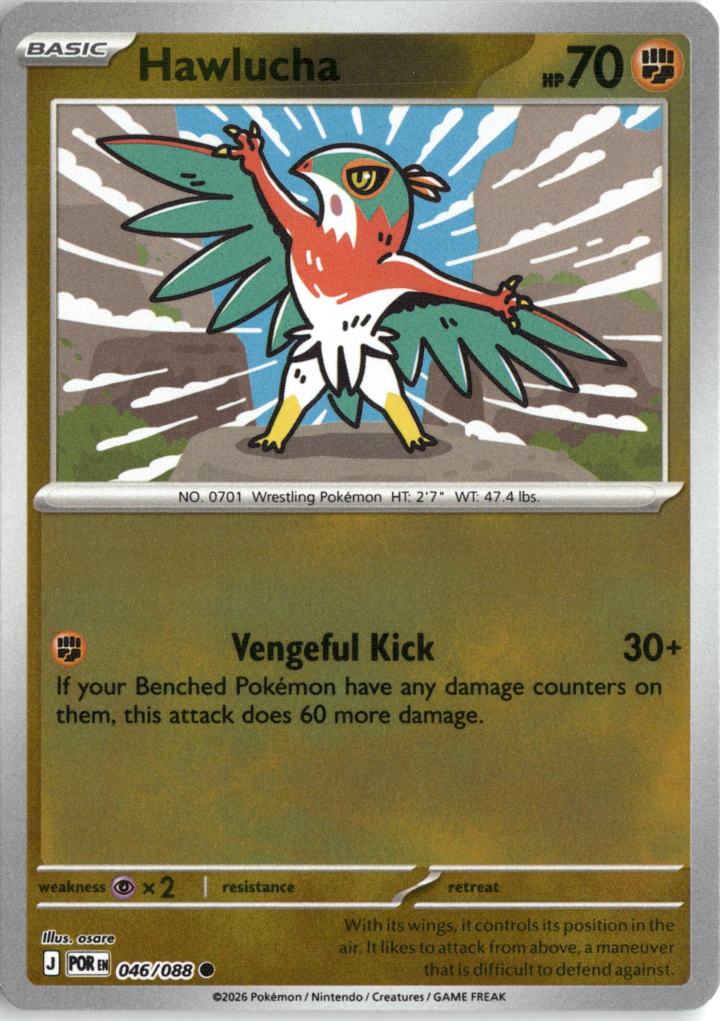 2026 Pokemon Por En Hawlucha graded slab