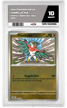 2026 POKEMON POR EN Perfect Order-REV HOLO #046 Hawlucha MPE 10 GEM/MT — graded card up for auction