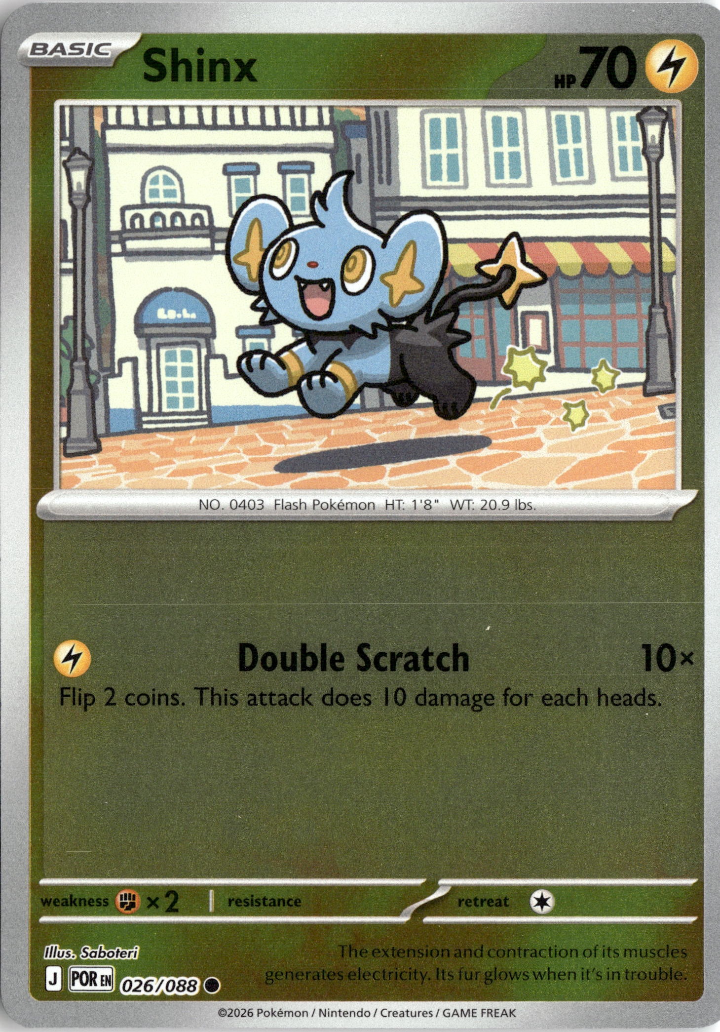 2026 Pokemon Por En Shinx graded slab