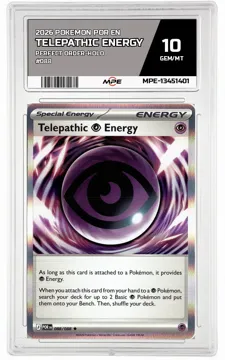 2026 POKEMON POR EN Perfect Order-HOLO #088 Telepathic Energy MPE 10 GEM/MT — graded card up for auction