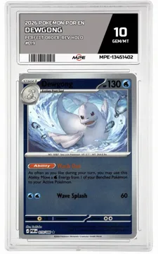 2026 POKEMON POR EN Perfect Order-REV HOLO #019 Dewgong MPE 10 GEM/MT — graded card up for auction