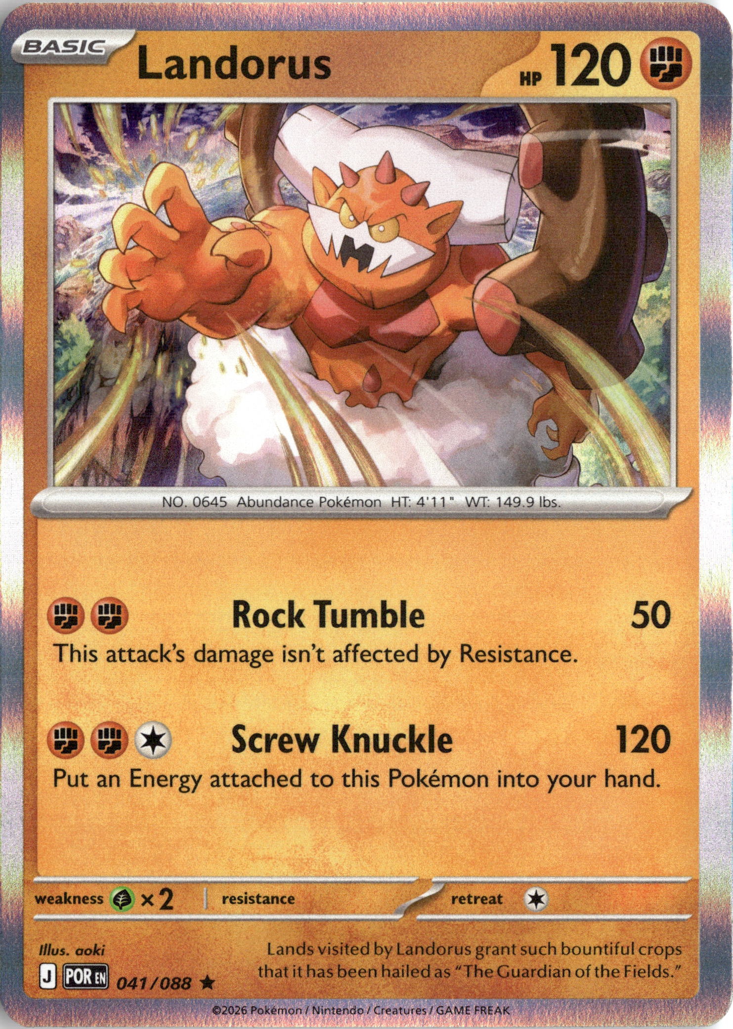 2026 Pokemon Por En Landorus graded slab