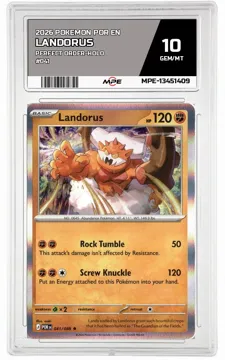 2026 POKEMON POR EN Perfect Order-HOLO #041 Landorus MPE 10 GEM/MT — graded card up for auction