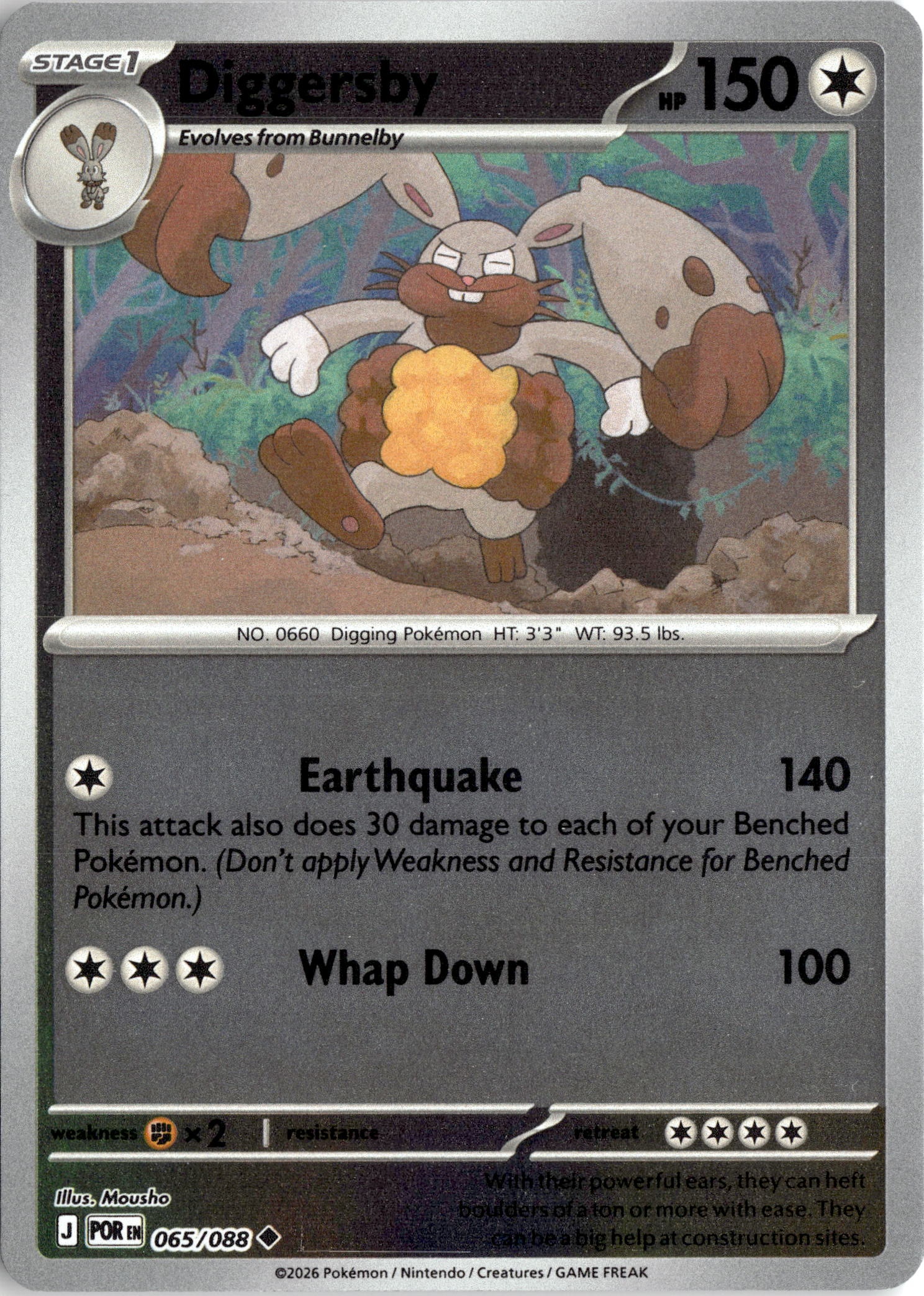 2026 Pokemon Por En Diggersby graded slab